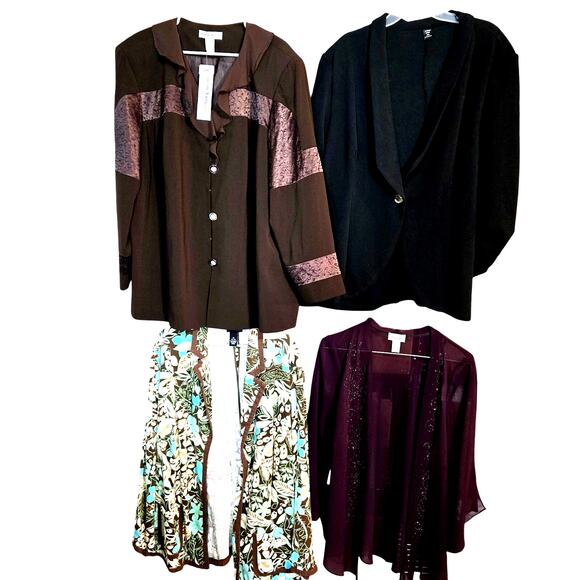 Women's 26W 4X Blazer Suit Separate Jacket Top Wholesale Bulk Lot of 4 Plus 4XL - Picture 1 of 7